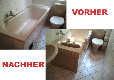 Sitzbadewanne vorher nachher