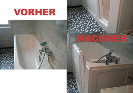 Sitzbadewanne vorher nachher