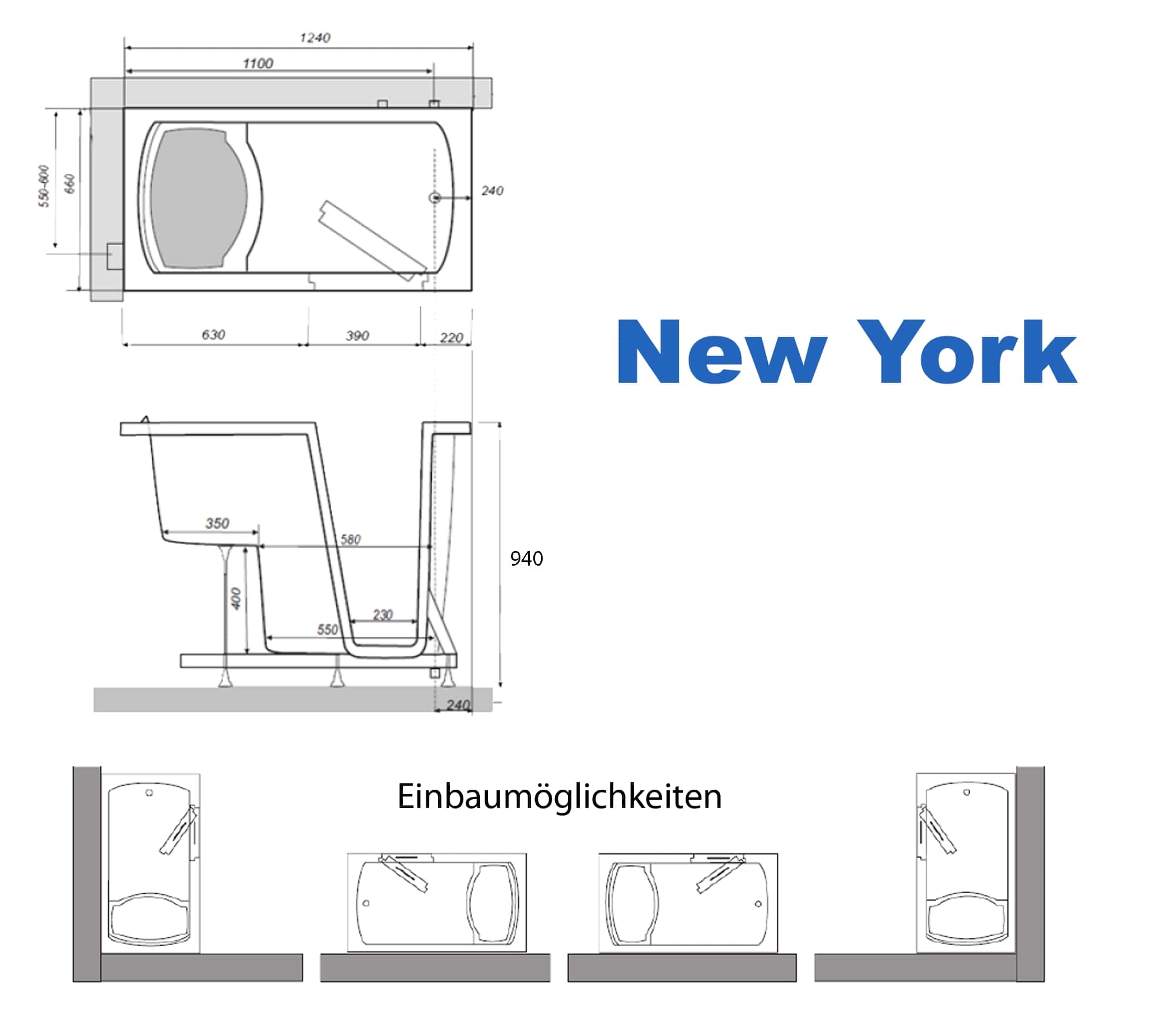 Badewanne mit Tür Einbaubeschreibung NewYork